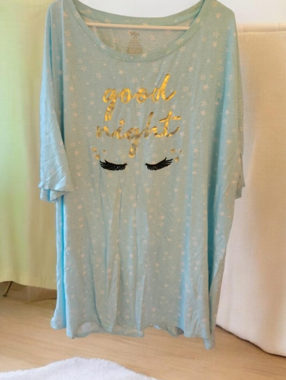 Secret Treasures Light Blue Sleep Tee with Gold Print■ Final Price